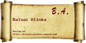 Balsai Alinka névjegykártya